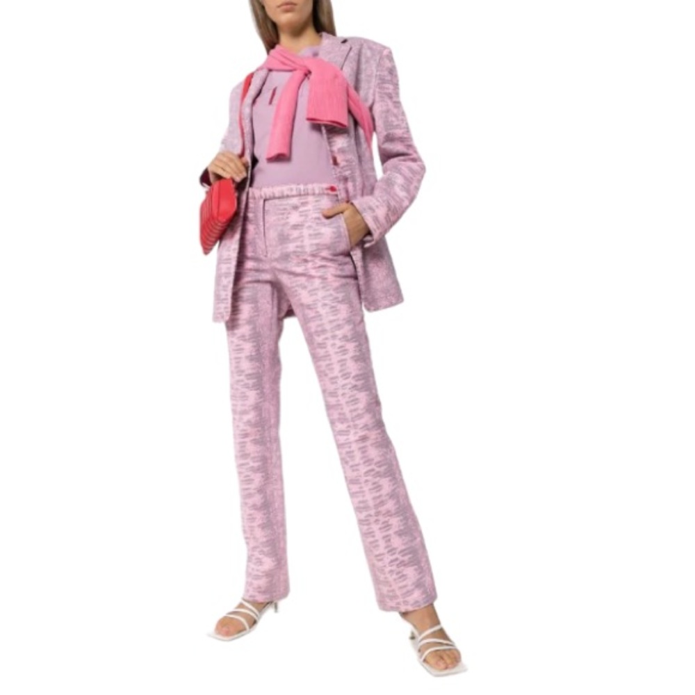 SIES MARJAN PINK LIZARD FAUX LEATHER PANTS AUTHENTIC